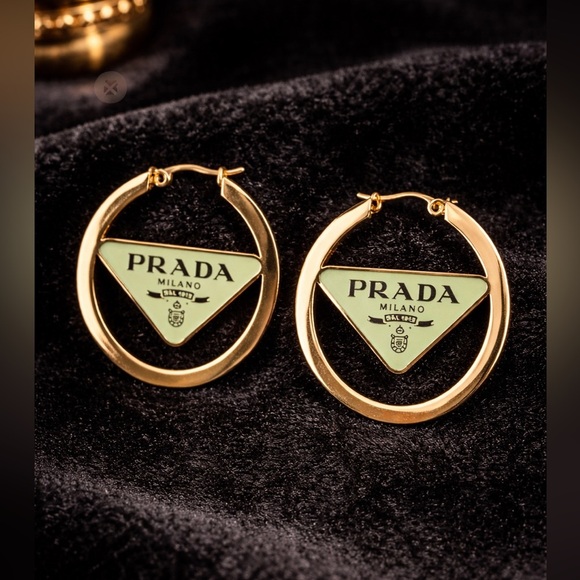 Fashion Jewelry Jewelry - 18K Gold & Green Luxury Hoop Earrings